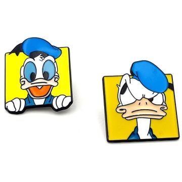 İki Adet Donald Duck Surat İfadeleri Ördek Metal Rozet Yaka Çanta Süsü RZ365
