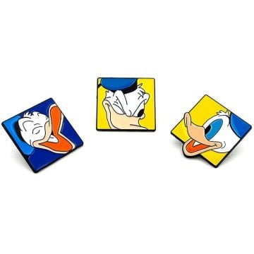 Üç Adet Donald Duck Kahkaha İfadei Ördek Metal Rozet Yaka Çanta Süsü RZ366