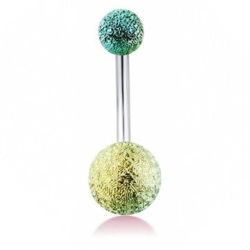 TURKUAZ YEŞİL RENKLİ MUZ GÖBEK 8mm TOP UÇLU ÇELİK PİERCİNG P455H