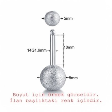 TURKUAZ YEŞİL RENKLİ MUZ GÖBEK 8mm TOP UÇLU ÇELİK PİERCİNG P455H