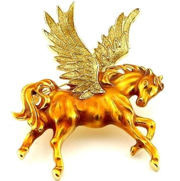 Pegasus Kanatlı At Özgür Ruh Simgesi Metal Yaka Süsü Broş RZ383