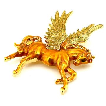 Pegasus Kanatlı At Özgür Ruh Simgesi Metal Yaka Süsü Broş RZ383