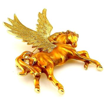 Pegasus Kanatlı At Özgür Ruh Simgesi Metal Yaka Süsü Broş RZ383