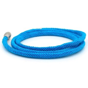 ÜÇ SIRA SARMA METAL MIKNATIS MAVİ  ÖRGÜ İP ERKEK BİLEKLİK BT584