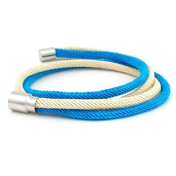 MAVİ KREM ÇİFT SIRA SARMA MANYETİK KLİPS ERKEK BİLEKLİK BT585