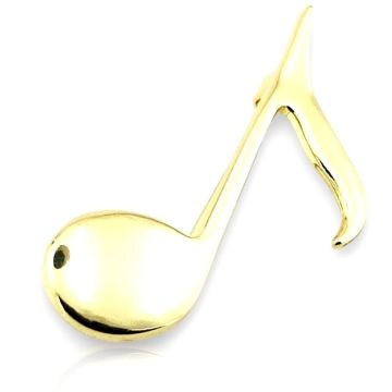 Nota İşareti Müzik Melodi Simge Sarı Metal Yaka Süsü Broş RZ388