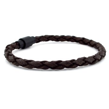 KAHVERENGİ ÖRGÜ MAT DERİ METAL MIKNATIS ERKEK BİLEKLİK M019M