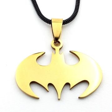 Sarı Çelik Batman Logo DC Comics Kahraman Çelik Erkek Kolye Q0706