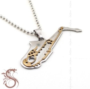 SAKSAFON MÜZİK MÜZİSYEN ÇELİK ERKEK KOLYE K538