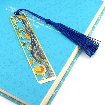 Vincent Van Gogh Yıldızlı Gece Starry Night Metal Kitap Ayracı Püsküllü AY013