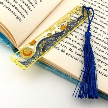 Vincent Van Gogh Yıldızlı Gece Starry Night Metal Kitap Ayracı Püsküllü AY013