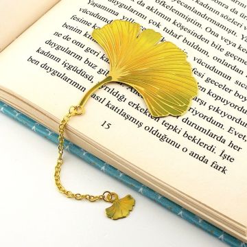 Düşmüş Sonbahar Ağaç Yaprakları Bookmark Metal Ayraç Kitap Ayracı Zincirli AY015