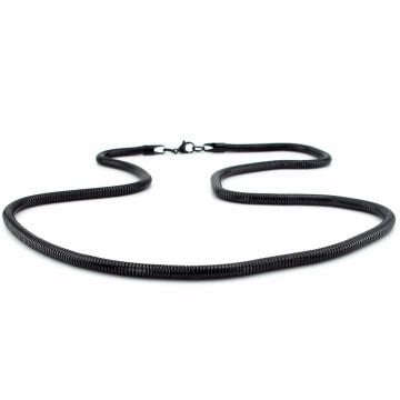 Siyah Çelik 4.2 mm Kalınlık 65cm Uzunluk Zincir Erkek Kolye Q0738