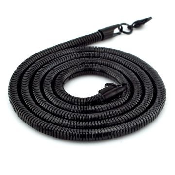 Siyah Çelik 4.2 mm Kalınlık 65cm Uzunluk Zincir Erkek Kolye Q0738