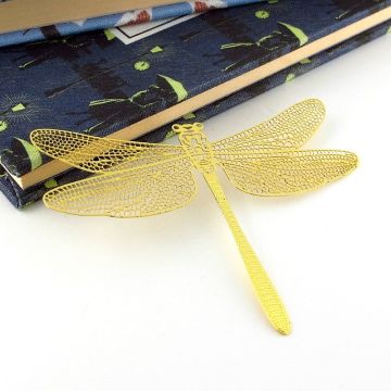 Yusufçuk Şeklinde Bookmark Okuyucu Altın Rengi Metal Ayraç Kitap Ayracı AY025