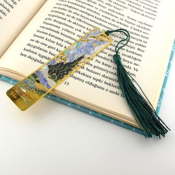 Vincent Van Gogh Yıldızlı Gece Sanat Tablo Resim Metal Ayraç Kitap Ayracı AY035