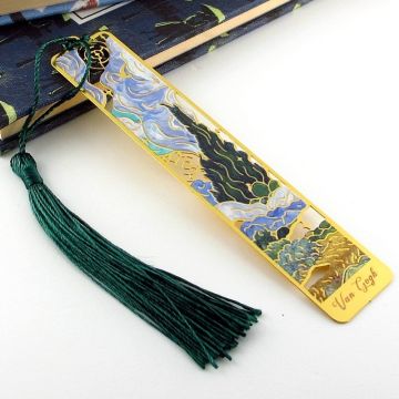 Vincent Van Gogh Yıldızlı Gece Sanat Tablo Resim Metal Ayraç Kitap Ayracı AY035