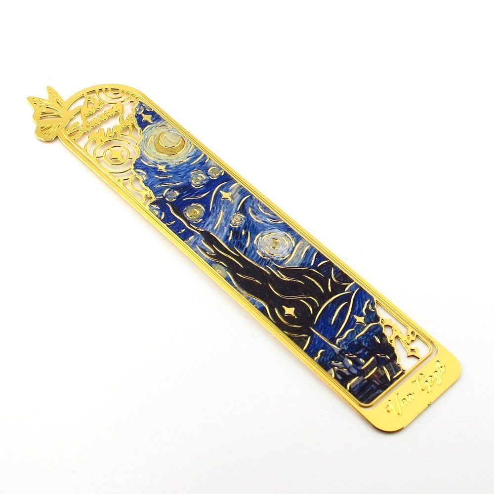 Vincent Van Gogh Yıldızlı Gece Starry Night Metal Ayraç Kitap Ayracı  AY043