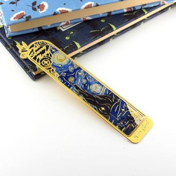 Vincent Van Gogh Yıldızlı Gece Starry Night Metal Ayraç Kitap Ayracı  AY043