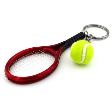 BORDO KIRMIZI TENİS RAKETİ VE TOPU PVC ANAHTARLIK KC938