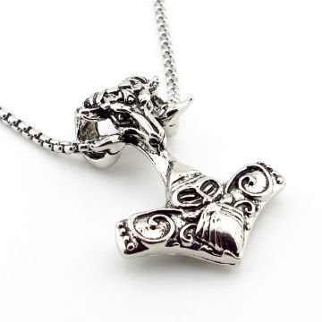 Viking Odin Koçbaşı İskandinav Mjolnir Nordic Çelik Erkek Kolye Q0825