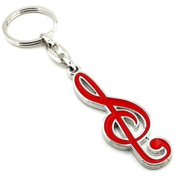 KIRMIZI RENKLİ SOL ANAHTARI MÜZİK METAL ANAHTARLIK KC975