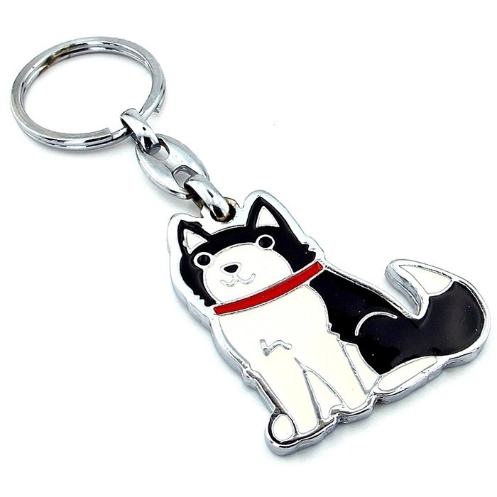 HUSKY KÖPEK KIRMIZI TASMA METAL ANAHTARLIK KC982