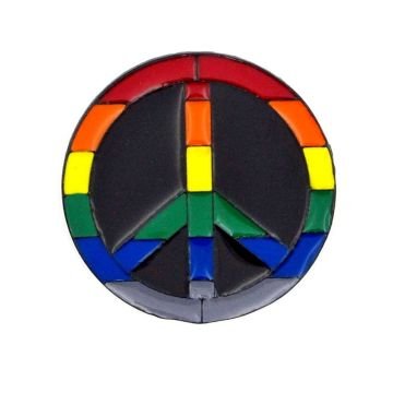 Renkli Barış Simgesi Peace Yaka Çanta Süsü Rozet Pin RZ136