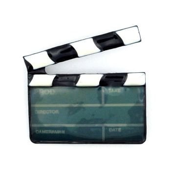 Yeşil Klaket Sinema Hollywood Yaka Çanta Süsü Rozet Pin RZ138