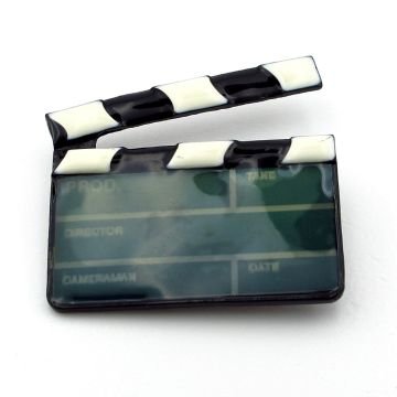 Yeşil Klaket Sinema Hollywood Yaka Çanta Süsü Rozet Pin RZ138