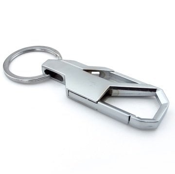 GRİ RENKLİ  METAL KANCA HOOK TASARIM METAL ANAHTARLIK KC986