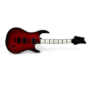 Kırmızı Elektro Gitar Müzik Yaka Çanta Süsü Metal Rozet Pin RZ148