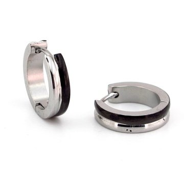 SİYAH DIŞ HATLI 16mm ÇAP ÇELİK HALKA ERKEK KÜPE E921