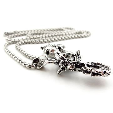 İskelet Motosiklet Harley Ghost Rider Paslanmaz Çelik Erkek Kolye Q0844