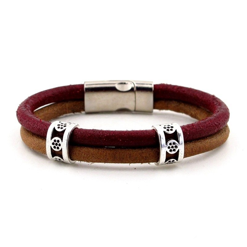 BORDO TABA ORJİNAL DERİ ERKEK BİLEKLİK BT110