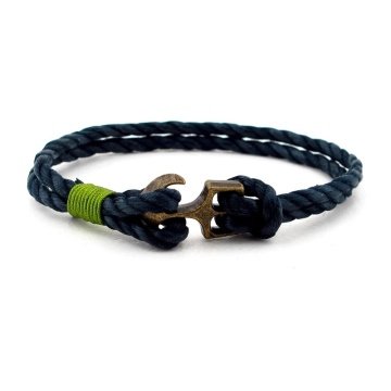 METAL ÇAPALI LACİVERT HALAT ERKEK BİLEKLİK BT119