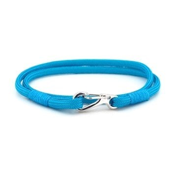 METAL KANCA İKİ SIRALI MAVİ PARACORD ERKEK BİLEKLİK BT416