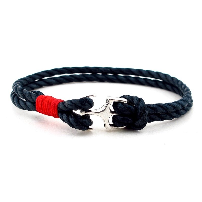 ÇAPA KIRMIZI LACİVERT HALAT ERKEK BİLEKLİK BT120