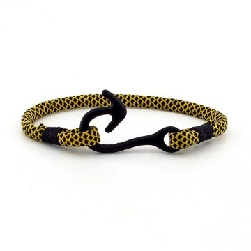 SİYAH METAL KANCA SARI PARACORD BİLEKLİK BT160
