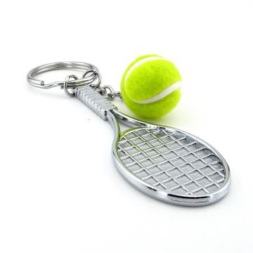 Metal Tenis Raketi ve Topu şeklinde Anahtarlık KC130