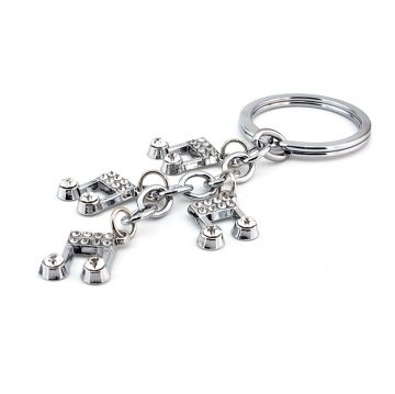 MÜZİK NOTALARI PARLAK TAŞLI METAL ANAHTARLIK KC882