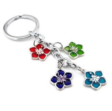 RENKLİ BAHAR ÇİÇEKLERİ SALLANTILI METAL ANAHTARLIK KC883