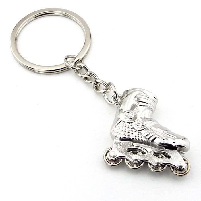 GÜMÜŞ RENK PATEN ROLLER SKATE DÖNER TEKER METAL ANAHTARLIK KC003