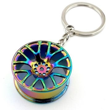 OTOMOBİL JANTI ŞEKLİNDE ARABA YANAR DÖNER METAL ANAHTARLIK KC007