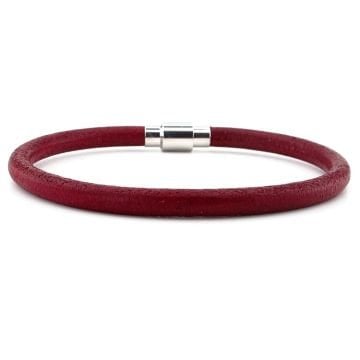 BORDO ORJİNAL ESKİTME DERİ METAL KLİPS ERKEK BİLEKLİK M025E