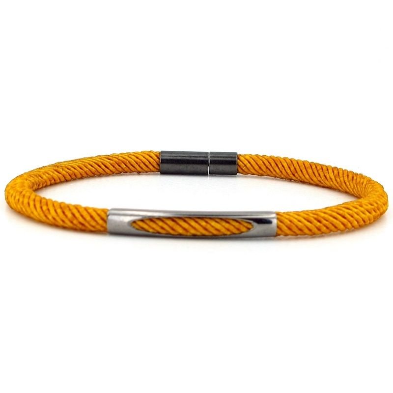 HARDAL SARI İPLİ ANTRASİT METAL MIKNATIS ERKEK BİLEKLİK M028F