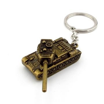 Savaş Tankı Zırhlı Araç Figür Ağır Antik Sarı Renkli Metal Anahtarlık KC143
