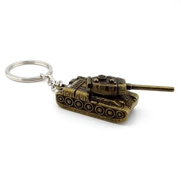 Savaş Tankı Zırhlı Araç Figür Ağır Antik Sarı Renkli Metal Anahtarlık KC143