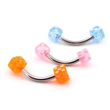 Zar Uçlu 3lü Set 316L Cerrahi Çelik Banana Tragus Kıkırdak Helix Rook Kaş Piercing P476
