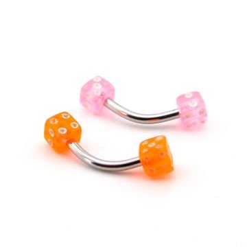 Zar Uçlu 2li Set 316L Cerrahi Çelik Banana Tragus Kıkırdak Helix Rook Kaş Piercing P477